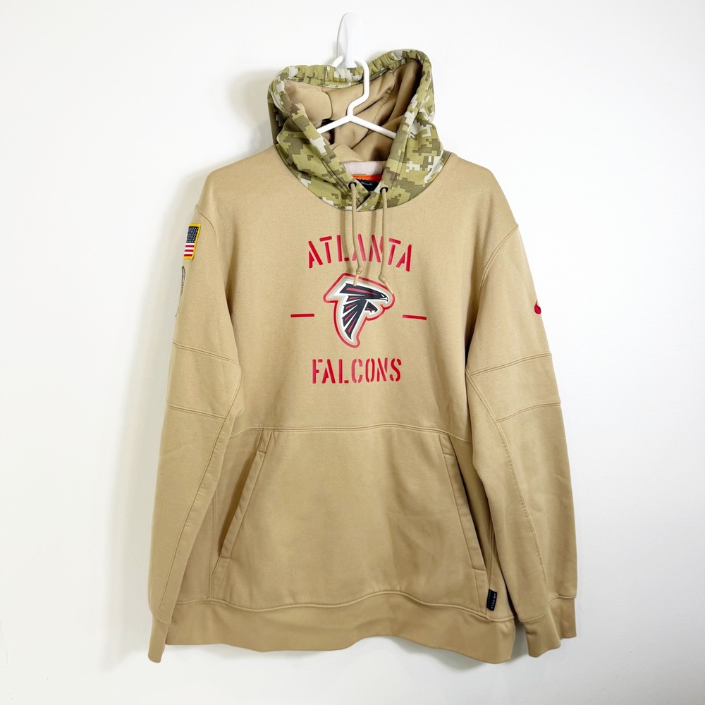 Nike Hoodie Men XL Tan Atlanta Falcons Salute To Service Camo Pullover